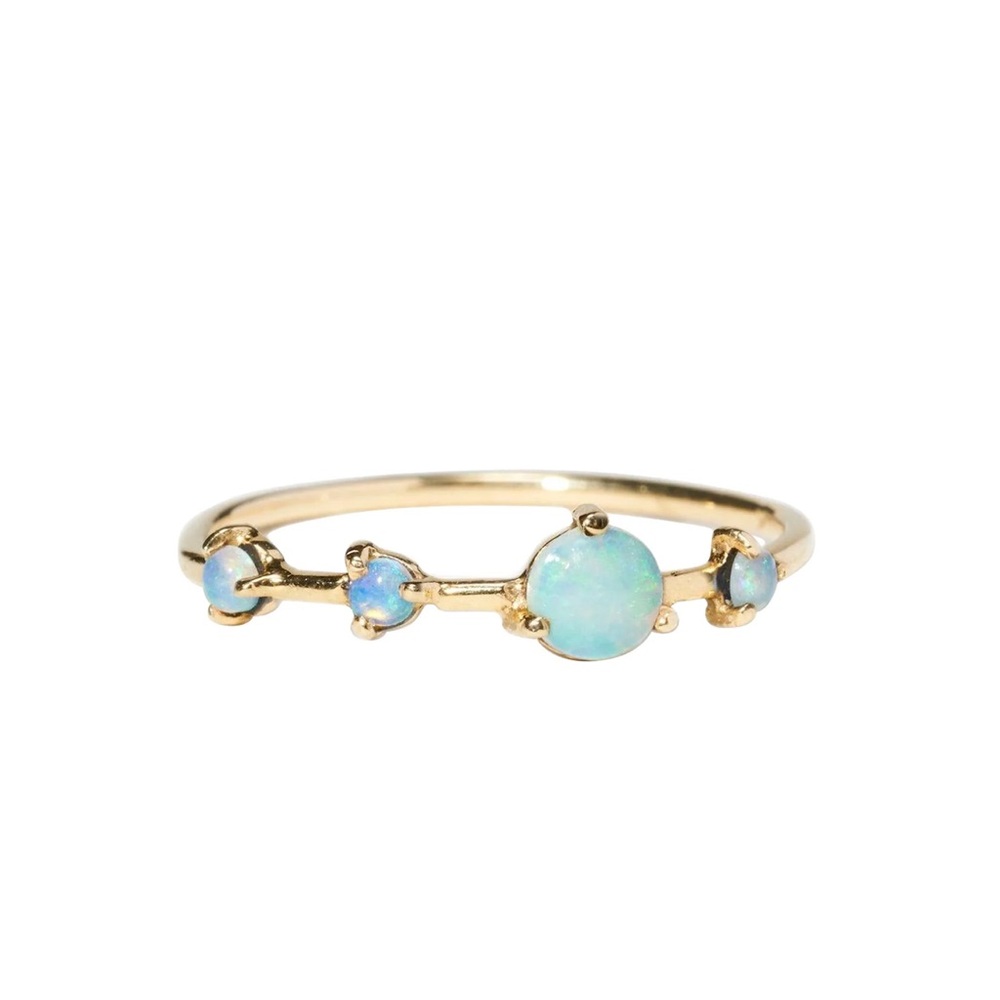 WWAKE Gold Large Opal four step ring size 6